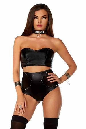 Forplay faux leather high-waist panty 665347 front