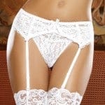 Dreamgirl White Lace Garter Belt fv2