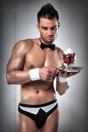 Passion Waiter Brief with Cuffs and Bow Tie front